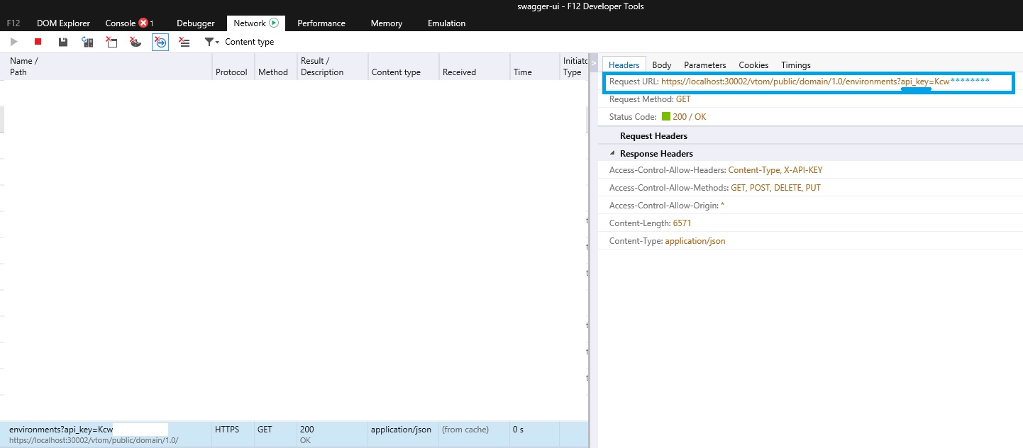 API VTOM Request - Parameters
